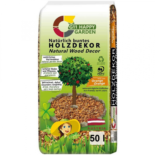 Dekoračná štiepka oranžová 50 l