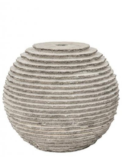 Kamenná fontána tmavá guľa s vrúbkami – Ø 50 cm