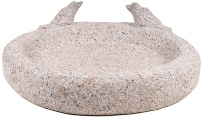 Žulové kamenné napájadlo s 2 vtáčikmi D45 cm