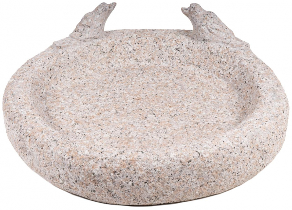 Žulové kamenné napájadlo s 2 vtáčikmi D45 cm