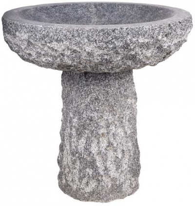 Žulové kamenné napájadlo s podstavou tmavošedé , D 40 cm , V 40 cm