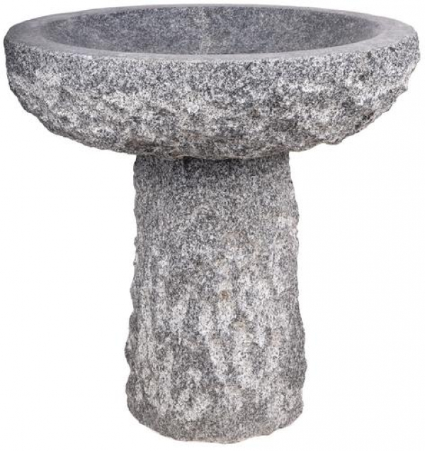 Žulové kamenné napájadlo s podstavou tmavošedé , D 40 cm , V 40 cm