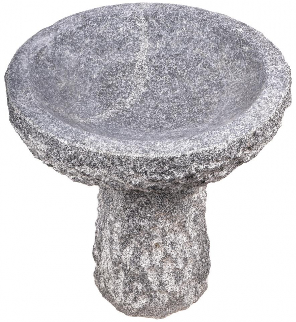 Žulové kamenné napájadlo s podstavou tmavošedé , D 40 cm , V 40 cm