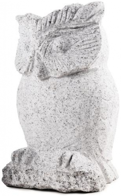 Kamenná soška výr – 30 cm (Svetlosivá žula)