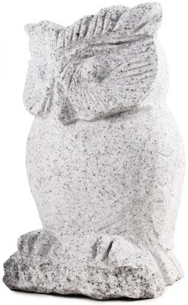 Kamenná soška výr – 30 cm (Svetlosivá žula)