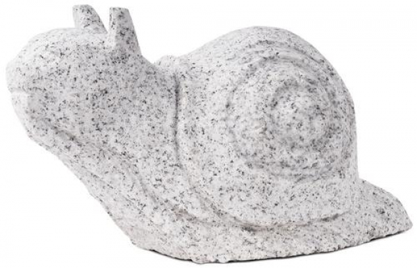 Kamenná soška slimák B svetlý – 30 cm (Svetlosivá žula)
