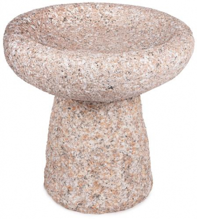 Kamenné napájadlo s podstavou ružové – Ø 30 cm, v. 20 cm