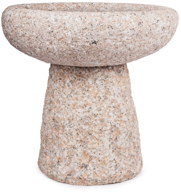 Kamenné napájadlo s podstavou ružové – Ø 30 cm, v. 20 cm