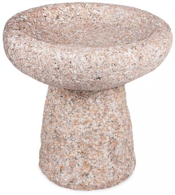 Kamenné napájadlo s podstavou ružové – Ø 40 cm, v. 40 cm