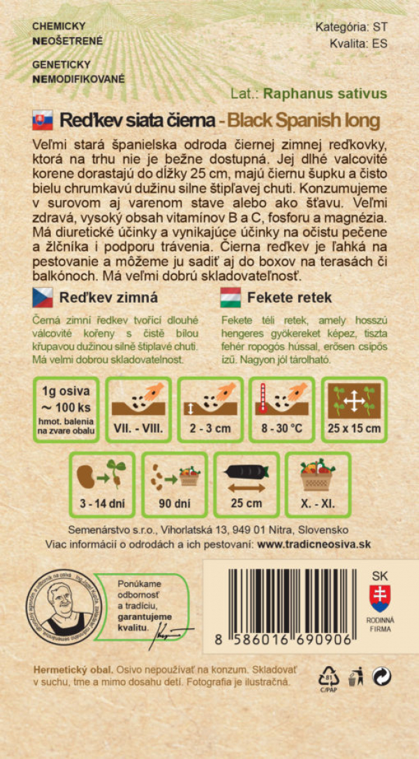 Reďkev siata čierna 