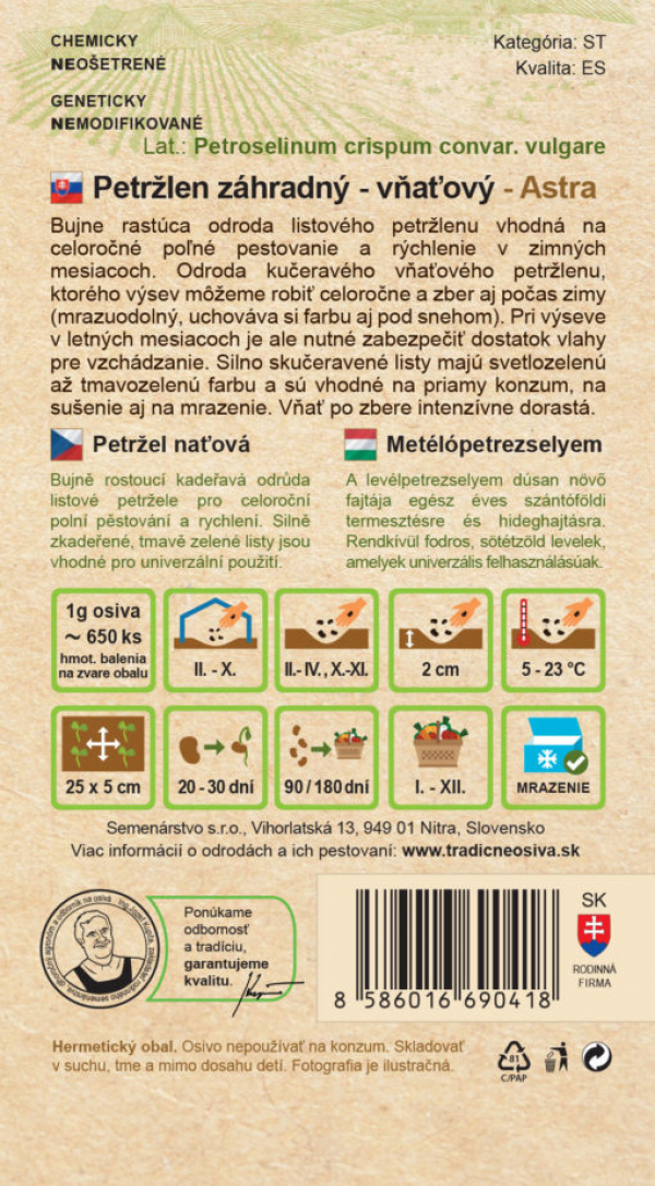 Petržlen záhradný – vňaťový 