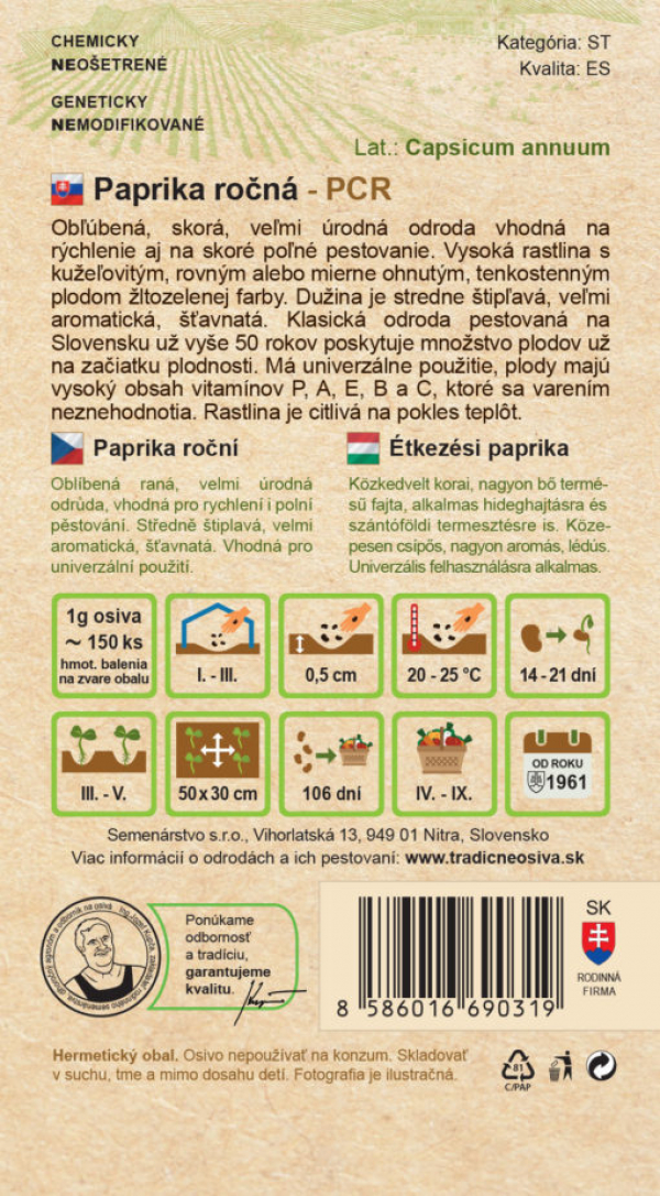Paprika ročná 