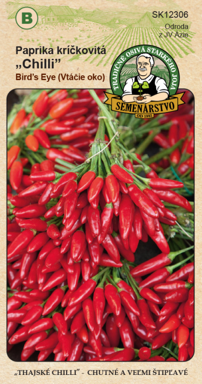 Paprika kríčkovitá Chilli ”Bird’s Eye (vtáčie oči)