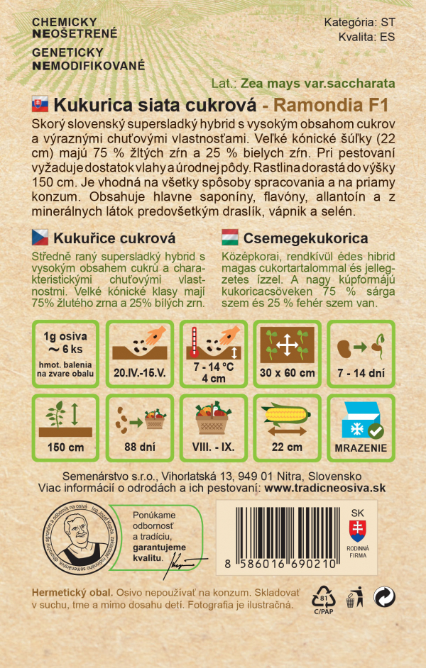 Kukurica siata cukrová 