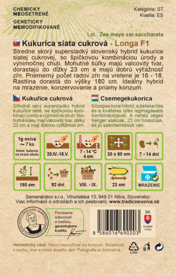 Kukurica siata cukrová 