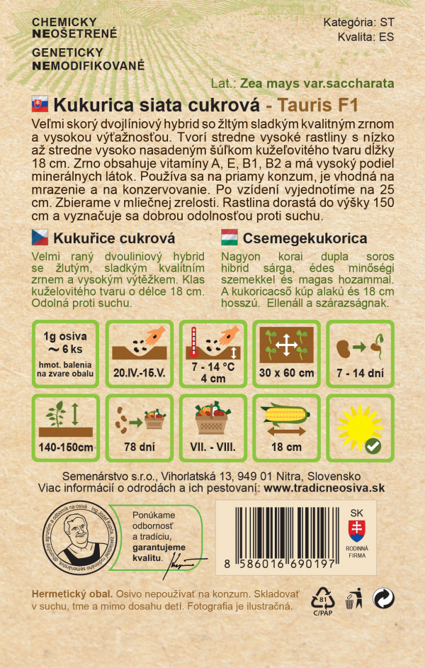 Kukurica siata cukrová 