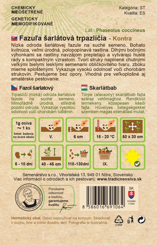 Fazuľa šarlátová – trpazlíčia 