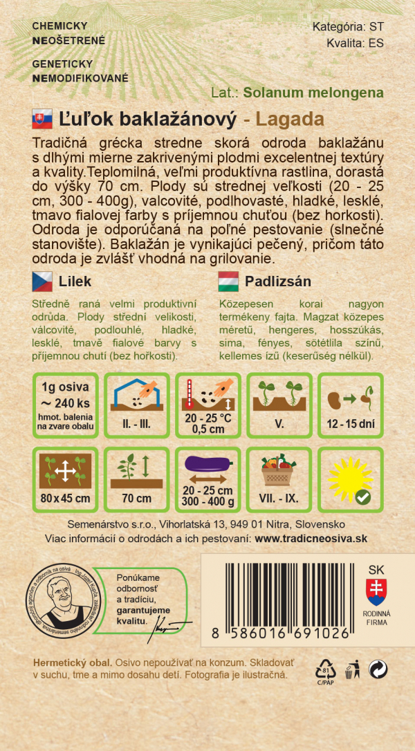 Baklažán (Ľuľok baklažánový) 