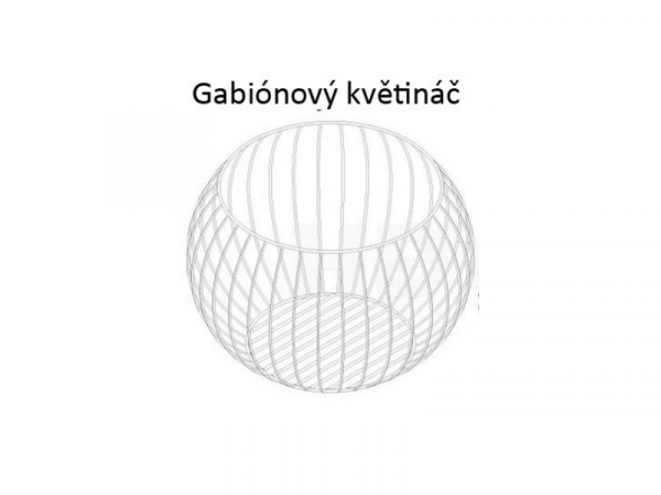 Gabiónový kvetináč gule