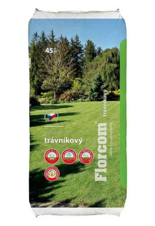 Florcom trávnikový substrát s kompostom a pieskom 45 l