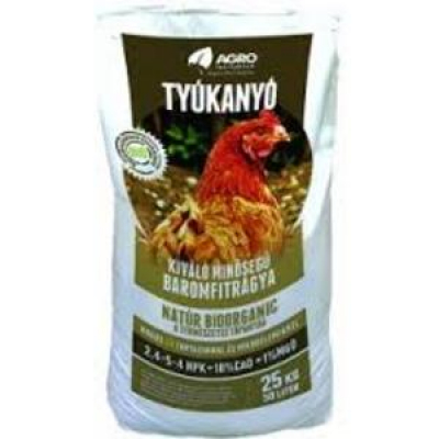 Peletovaný slepačí hnoj Tyúkanyó 25 kg