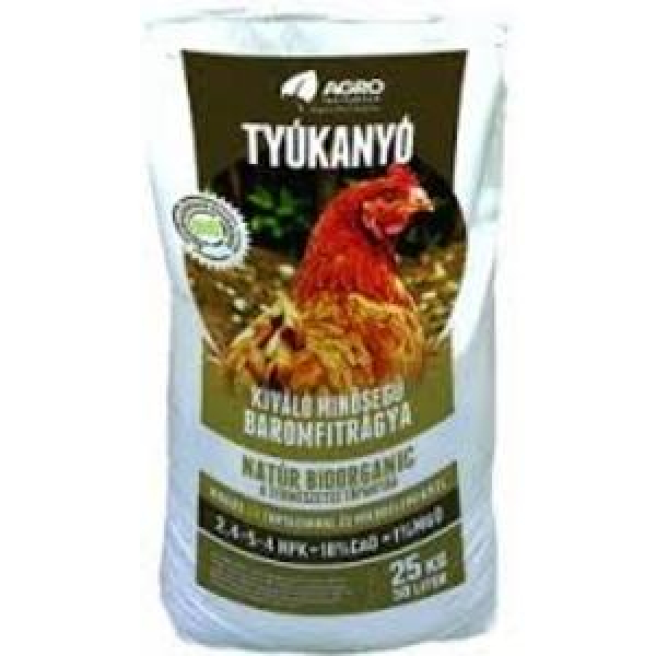 Peletovaný slepačí hnoj Tyúkanyó 25 kg