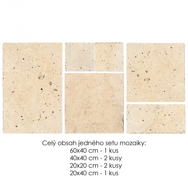 Travertín Antik ATR22 mozaika - obklad / dlažba