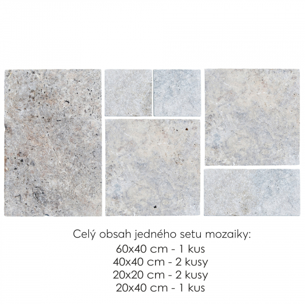 Travertín Antik BLUE SKY ATR73 mozaika - obklad / dlažba