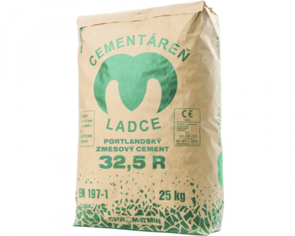 Portlandský zmesový cement CEM II/B-M (S-L) 32,5R CHROMATMIN Ladce, 25 kg