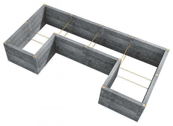 Durisol vysoký záhon: tvar U1