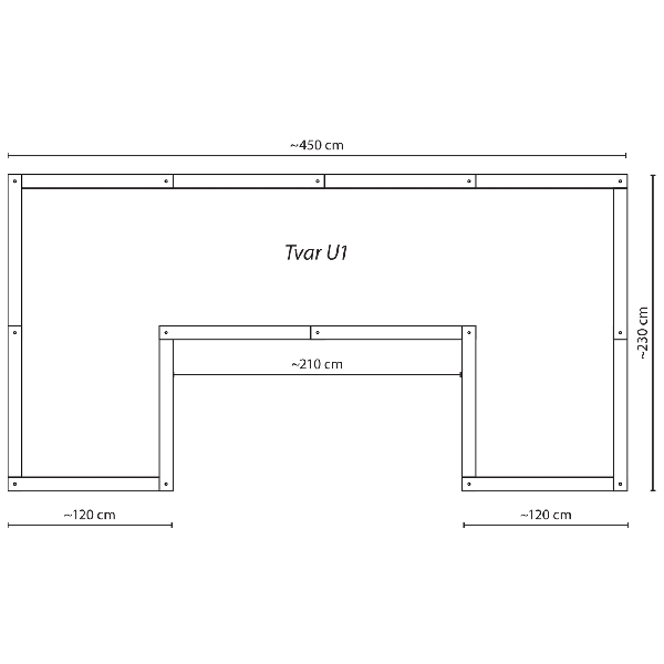 Durisol vysoký záhon: tvar U1