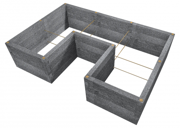 Durisol vysoký záhon: tvar U