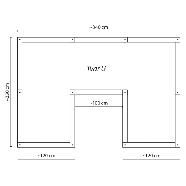 Durisol vysoký záhon: tvar U