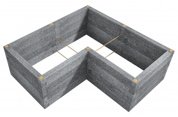 Durisol vysoký záhon: tvar L