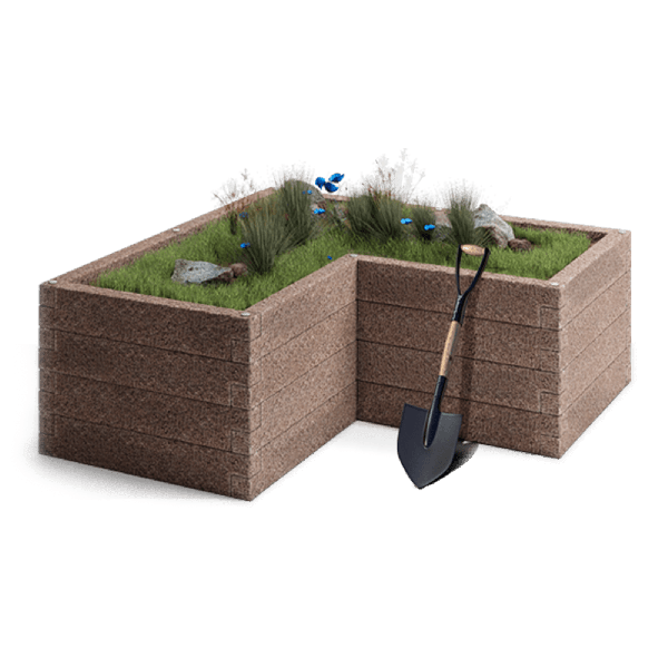 Durisol vysoký záhon: tvar L